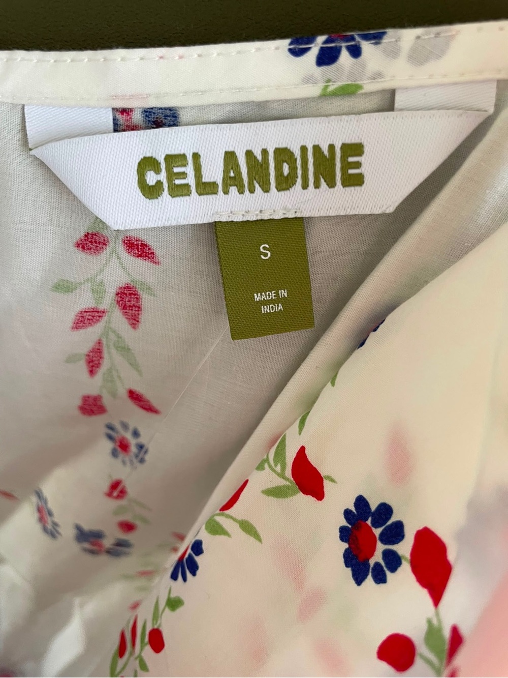 Anthropologie White Floral Tiered Sundress with Red Trim preloved like new - Picture 2 of 5